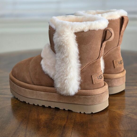 UGG Classic Chillapeak Chestnut Women's Boots Size 9 Suede Lamb Fur 1144046 New - Picture 6 of 14